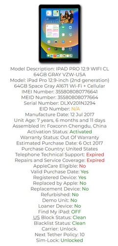 Apple ipad pro - 64gb, wifi